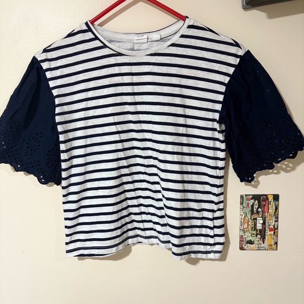 GAP Kids Striped Navy and White Blouse